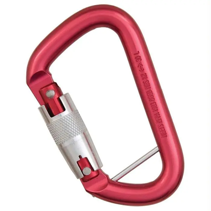 1–2 Mod D-Shaped Titanium Carabiner – Red Finish With Eye Loop, Nfpa-Rated 1