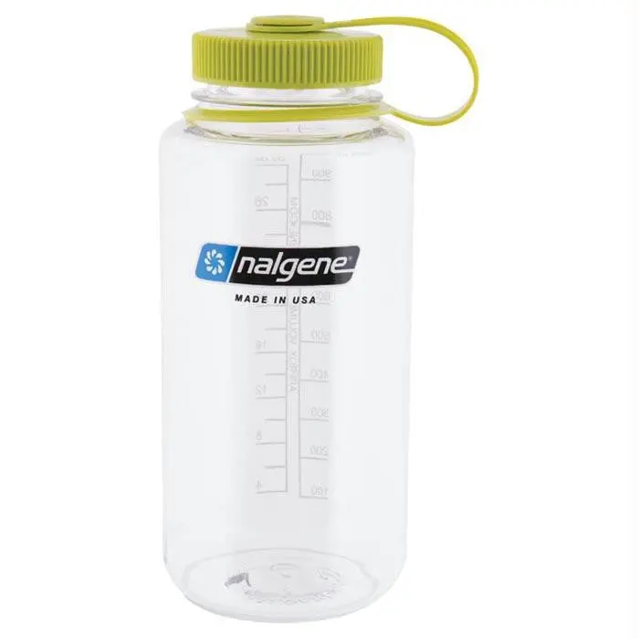 1-Quart Clear Wide-Mouth Water Bottle With Green Lid 1