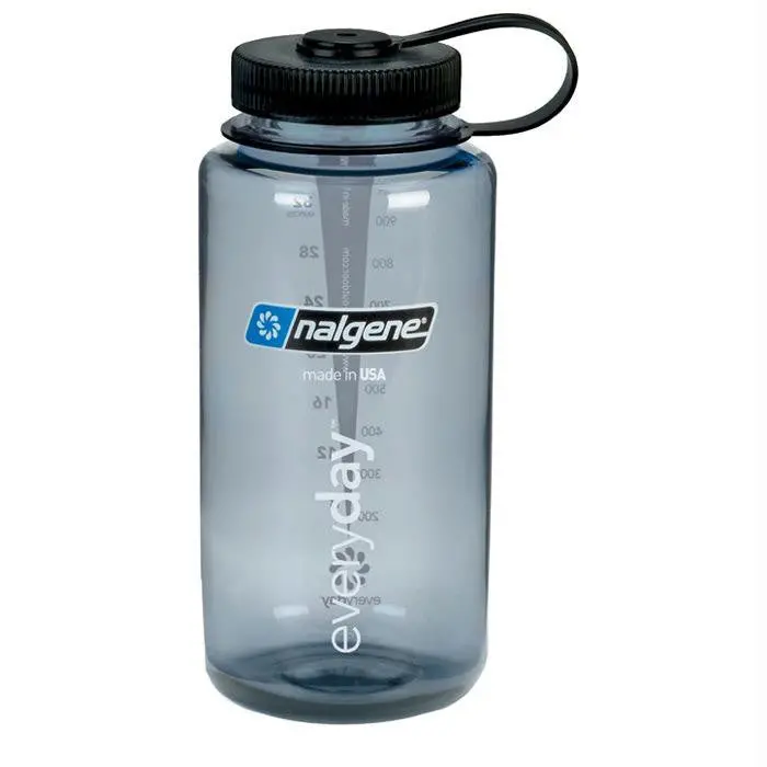 1-Quart Gray Water Bottle With Black Lid 1