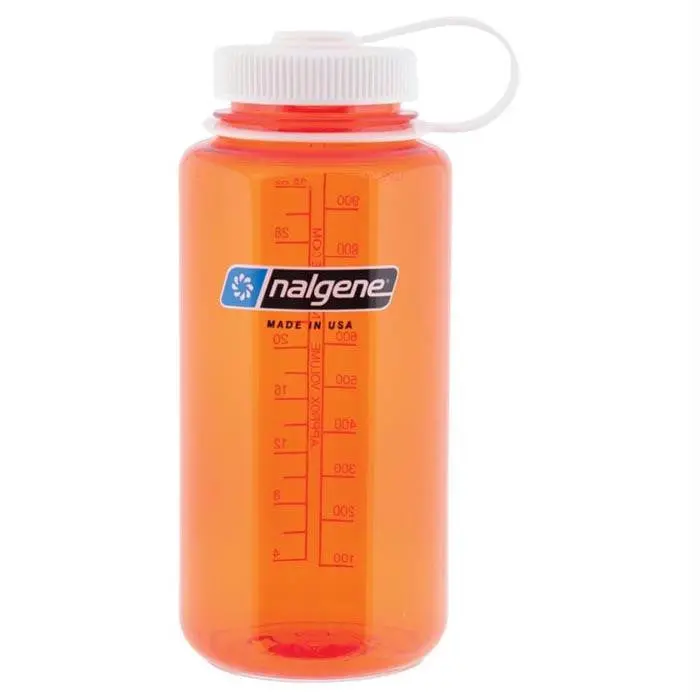 1-Quart Wide-Mouth Water Bottle – Orange Body With White Lid 1