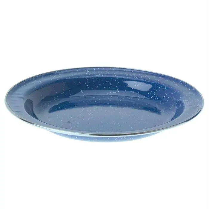 10.375-Inch Stainless Steel Rimmed Dinner Plate – Blue 1