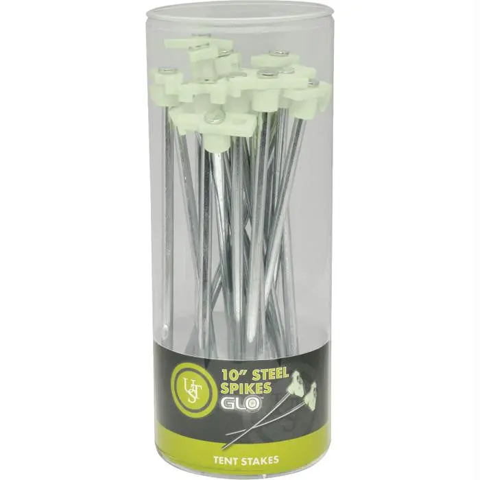 10-Inch Glow-In-The-Dark Steel Tent Spike 1
