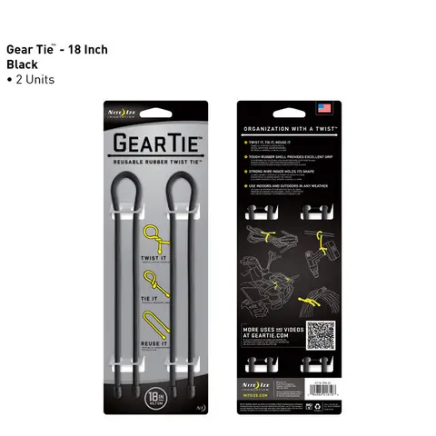 18-Inch Black Gear Tie Cable Organizer 1