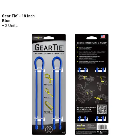 18-Inch Blue Gear Tie Flexible Cable Wrap 1