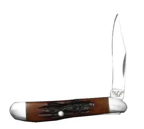 2.875" Red Stag Bone Single-Blade Peanut Knife 1