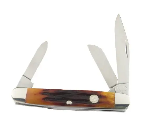 3.25" Red Stag Bone Medium Stockman Pocket Knife 1
