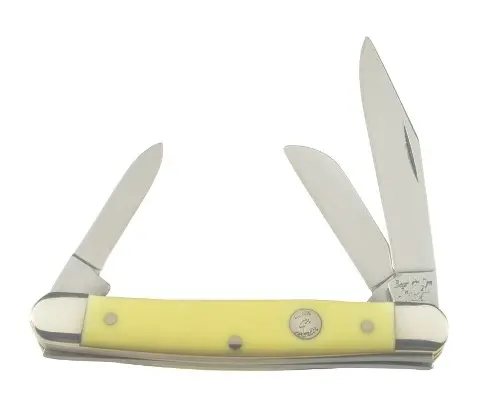 3.25" Yellow Delrin Medium Stockman Folding Knife 1