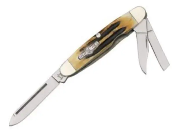 3-3/8" Whittling Knife With Genuine India Stag Horn Handle 1