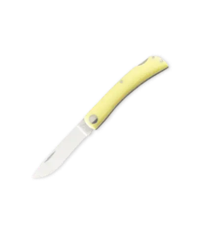 3 5/8" Yellow Delrin Locking Farmhand Knife 1