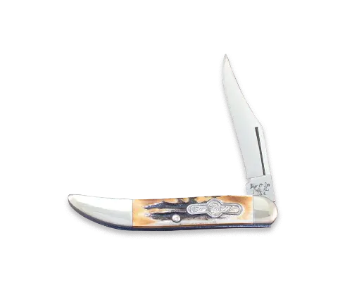 3-Inch Genuine India Stag Toothpick Pocket Knife 1