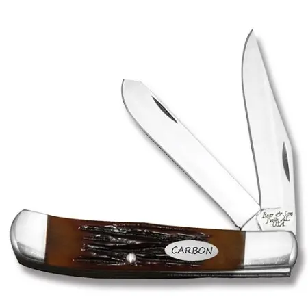 3-Inch Red Stag Bone Two-Blade Trapper Knife 1