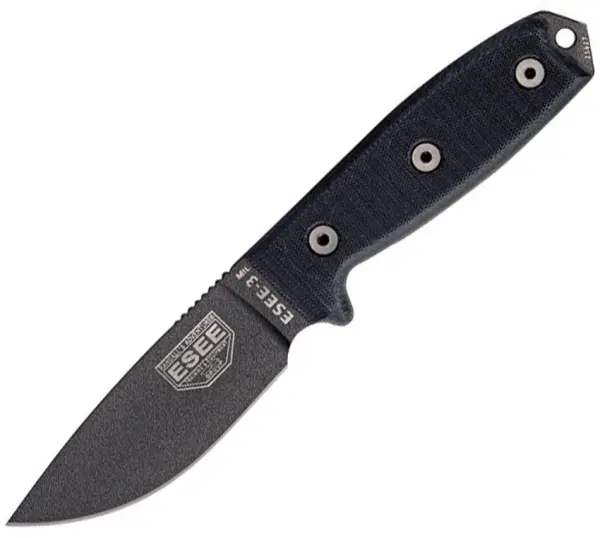 3-Mil Plain-Edge Utility Knife – Black Handle & Blade 1