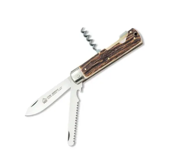 3-Piece Hunting Folding Knife Set With Stag Handle 1