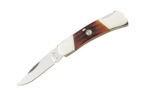 3" Red Stag Bone Traditional Lockback Knife 1