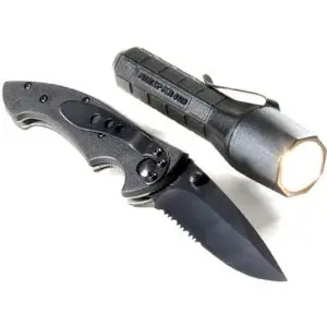 3390C Tactical Combo: Pm6 Knife And Led Light – Black 1