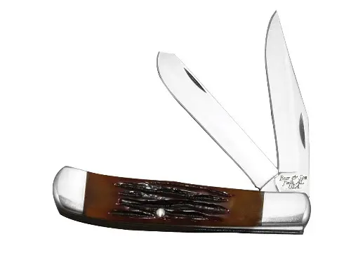 4.125-Inch Red Stag Bone Large Trapper Pocket Knife 1