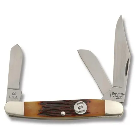 4-Inch Red Stag Bone Large Stockman Pocket Knife 1