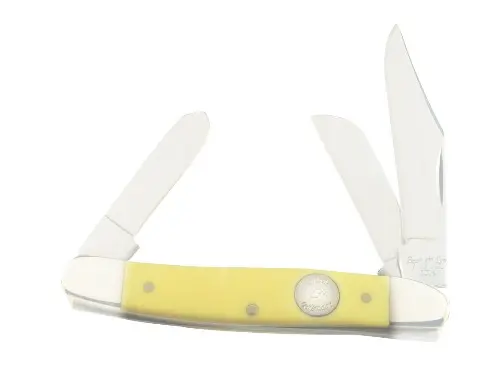 4" Yellow Delrin Large Stockman Folding Knife 1