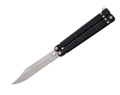 5.4-Inch Clip Point Folding Knife – Textured Black G10 Handle 1