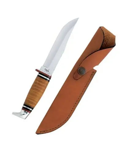 5-Inch Hunter Clip Blade Knife With Premium Leather Grip 1