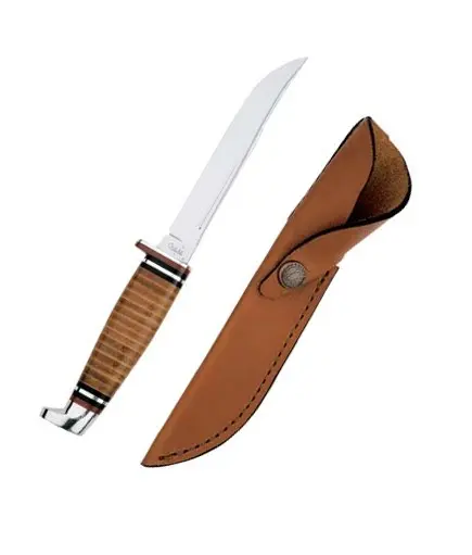 5-Inch Hunter Clip Point Knife With Genuine Leather Handle 1