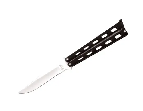 5-Inch Silver Vein Butterfly Knife – Smooth Titanium Handle 1