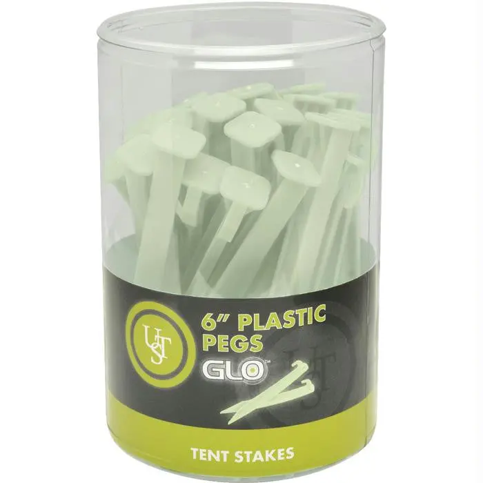 6-Inch Glow-In-The-Dark Plastic Tent Peg 1