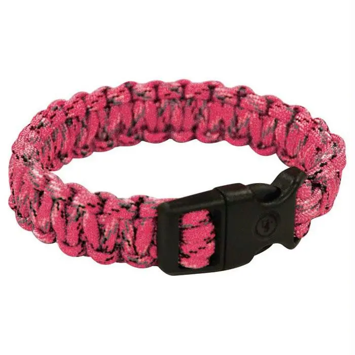 7-Inch Pink Camo Survival Bracelet 1