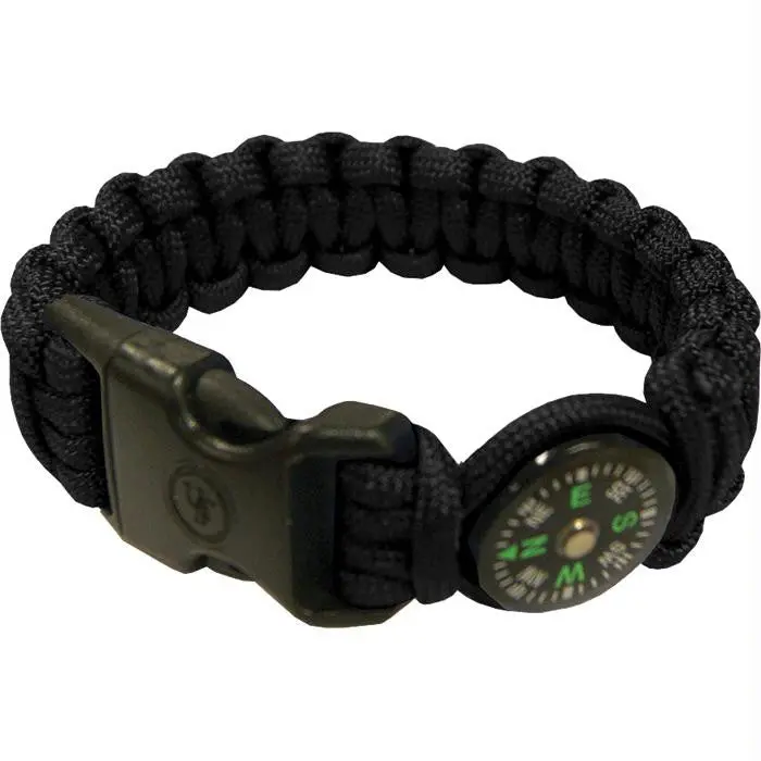 8-Inch Paracord Survival Bracelet With Built-In Compass 1