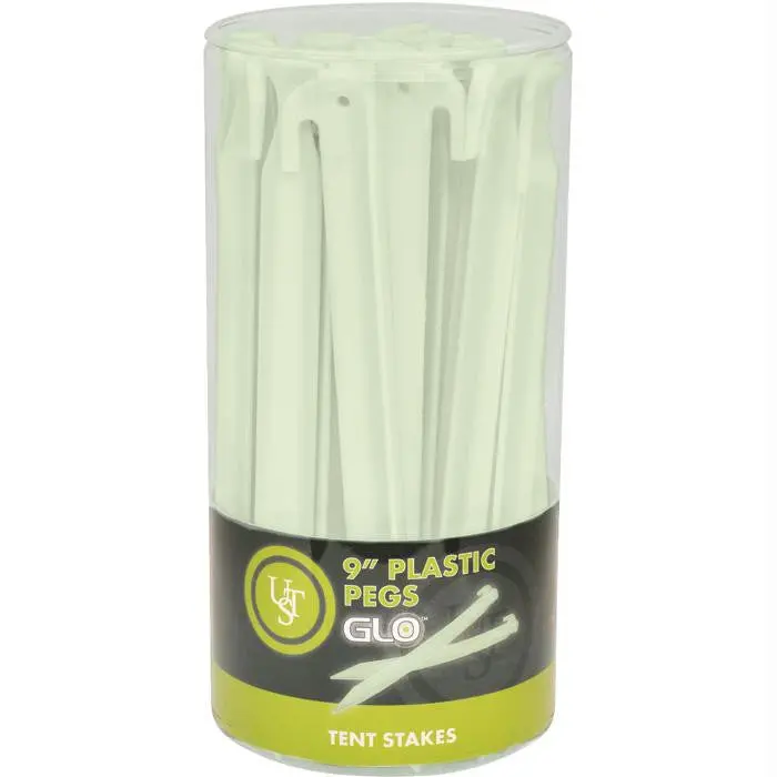 9-Inch Glow-In-The-Dark Plastic Tent Peg 1