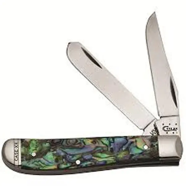 Abalone Inlay Mini Trapper Folding Knife 1