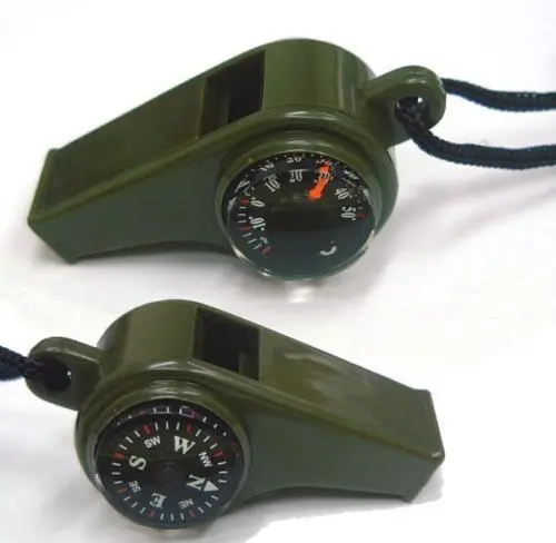 Adjustable Whistle Necklace Featuring Built-In Compass And Thermometer 1