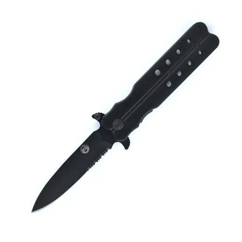 All-Black Assisted-Opening Liner-Lock Knife 1