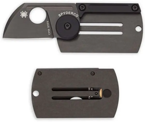 Aluminum-Titanium Dogtag Folding Knife – Plain Edge 1