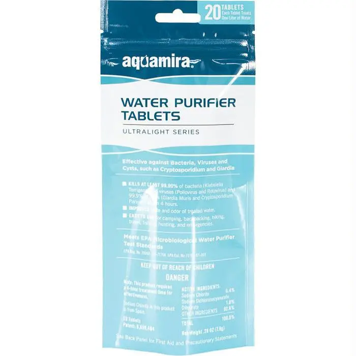 Aquamira Water Purification Tablets – 20-Pack 1