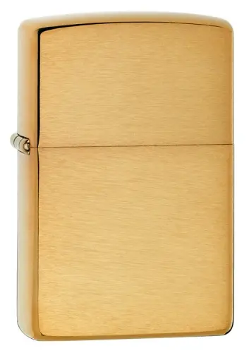 Armor Series Zippo Lighter – Brushed Brass Finish 1