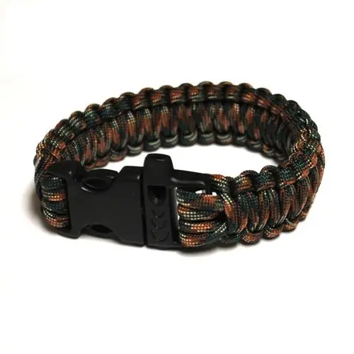 Army Camouflage Paracord Survival Bracelet With Whistle 1