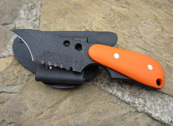 Back Up Wicked Serrated Edc Knife With Orange G10 Handle 1