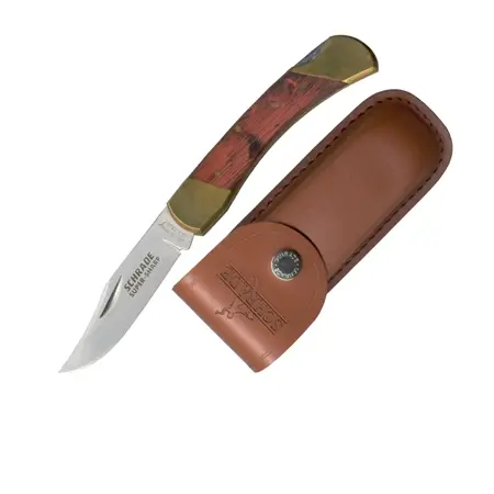 Bear Paw 5-Inch Lockback Folding Knife With Leather Sheath 1