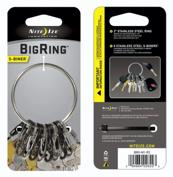 Bigring Steel And Stainless S-Biner Set – 4 Black + 4 Ss 1