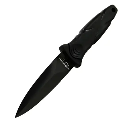Black False-Edge Boot Knife – Tactical Sub-Hilt Design (Swhrt3Bf) 1