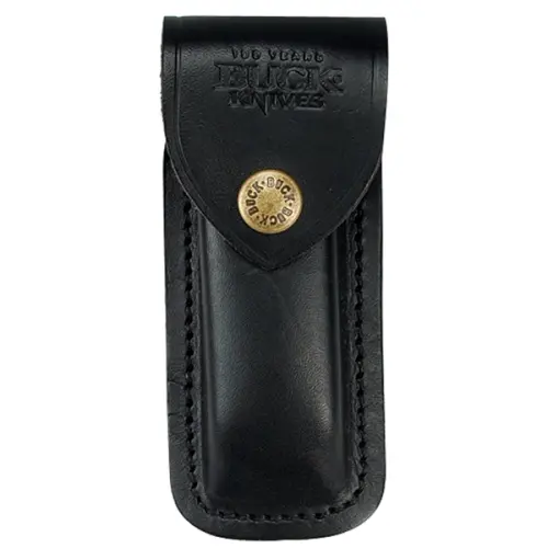 Black Leather Sheath For Folding Hunting Knife 1