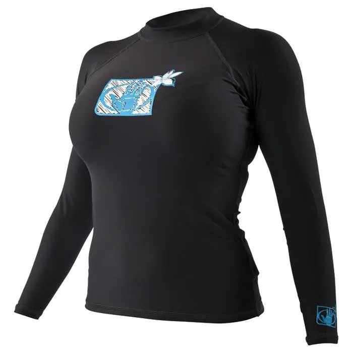 Black Long-Sleeve Fitted Rash Guard – Small 1