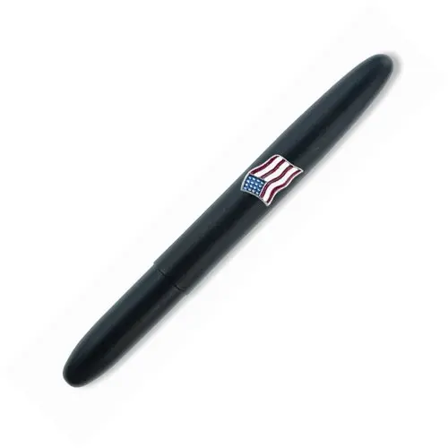 Black Matte Bullet Pen With Engraved American Flag Design 1