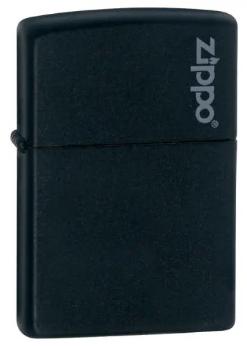 Black Matte Zippo Lighter With Embossed Logo 1