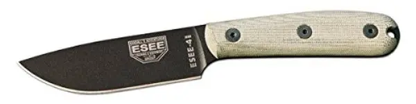 Black Powder-Coated Blade With Micarta Handle 1