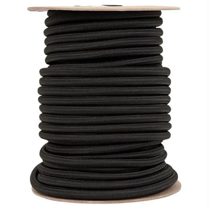 Black Shock Cord, 3/8" Diameter × 100 Feet 1
