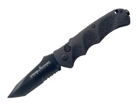 Black Tanto Knife With 40% Serrated Edge And 4116 Stainless Steel Blade 1
