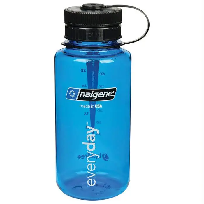 Blue 1-Quart Wide-Mouth Jar With Black Pill Lid 1