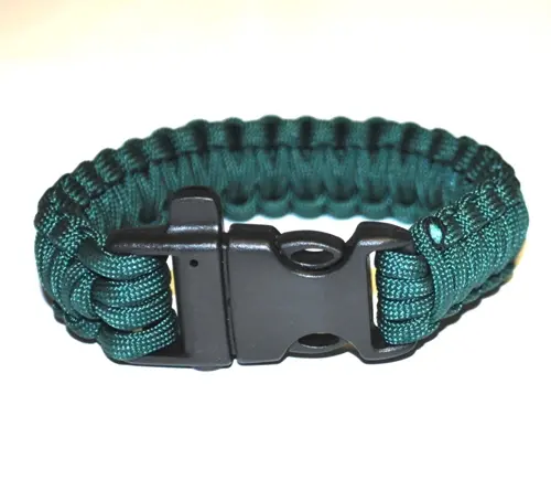 Blue-Green Survival Bracelet With Whistle 1